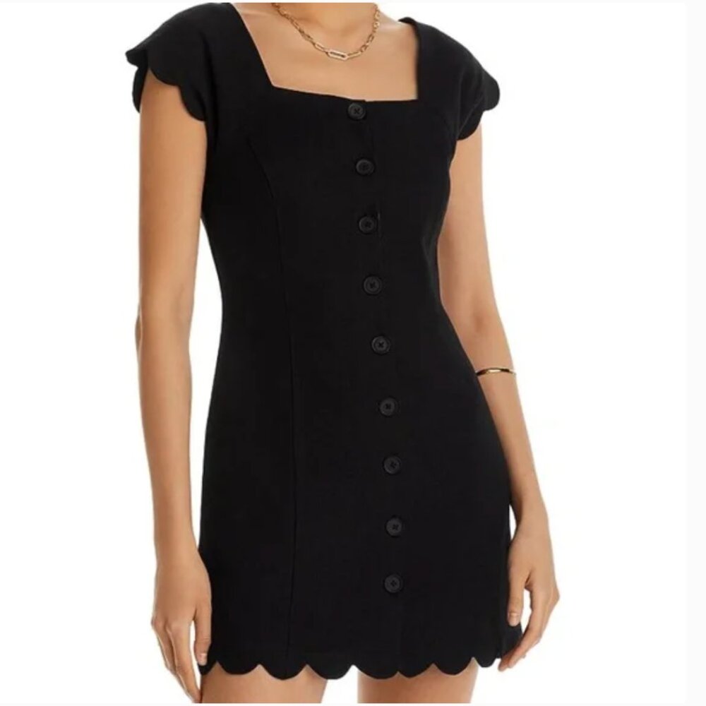 NWT $88 Aqua Women's Black Linen Short Casual Mini Dress in XS!